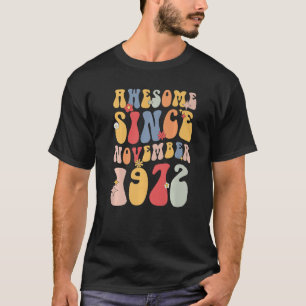Camiseta Groovy Adwesy Desde novembro de 1972 Retro Lover 5
