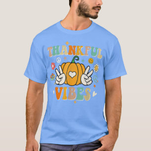Camiseta Groovy agradecida Vibes Retro Obrigado de Hallowee