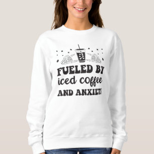Camiseta Groovy Alimentado Por Café Gelado e Ansiedade Café