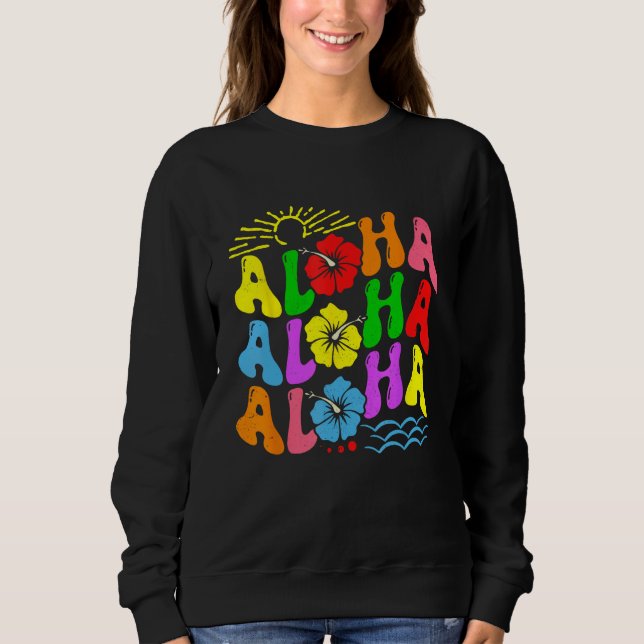 Camiseta Groovy Aloha Hawaii Beach Summer Vacation Family C (Frente)