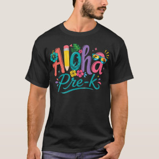 Camiseta Groovy Aloha Professor de Pré-K Férias de Verão Pr
