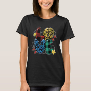 Camiseta Groovy Amor de Natal Papai Noel Eu Amo Papai Noel 