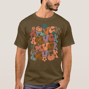 Camiseta Groovy Amuck Pumpkin Cai Graças Vintage Ret