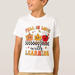 Camiseta Groovy Apaixona-Se Pela Aprendizagem Da Abóbora De