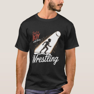 Camiseta Groovy Apenas um Menino que Ama Homens Lutadores M
