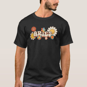 Camiseta Groovy Aries Março Arologia de aniversário Zodiac