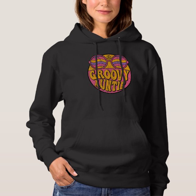 Camiseta Groovy Auntie 70s Aesthetic Nostalgia 1970's Retro (Frente)