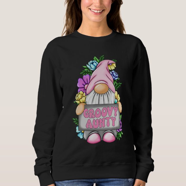 Camiseta Groovy Aunty Gnome Happy Mothers Day For Mom Gnomi (Frente)