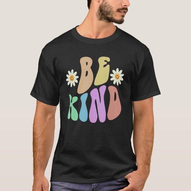 Camiseta Groovy BE KIND Retro Stop Bullying Choose Kindness (Frente)