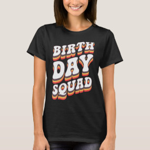 Camiseta Groovy Birthday Squad B-day Wavy Raise Legal