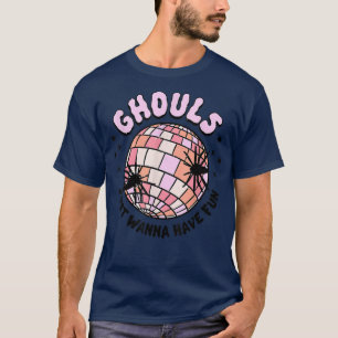 Camiseta Groovy Boho Ghouls Just Wanna Have Fun Cute Hallow