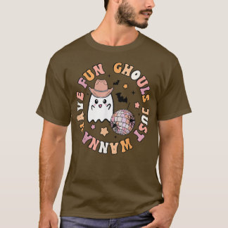 Camiseta Groovy Boho Ghouls Só Quer Divertir-Se Com Hallow