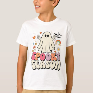 Camiseta Groovy Boo Ghost Spooky Figurinos de Halloween Men