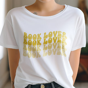 Camiseta Groovy Book Lover Amarelo multicolorido