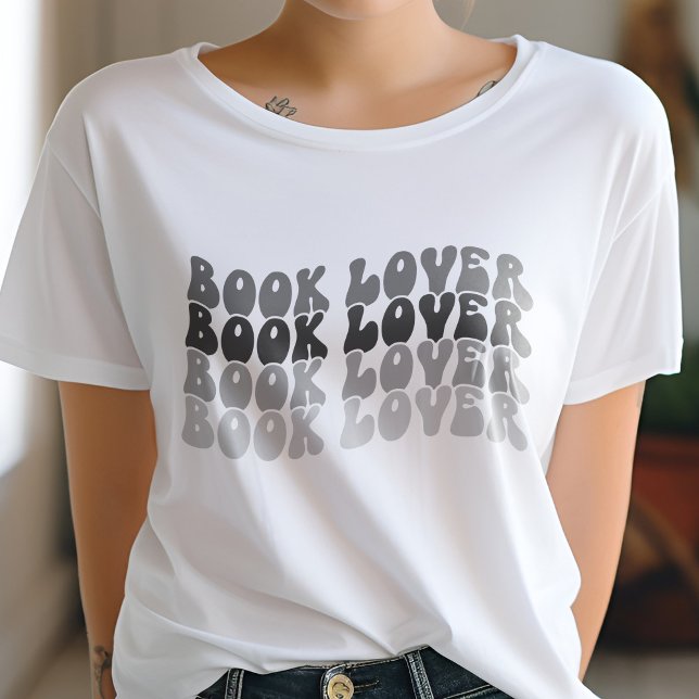 Camiseta Groovy Book Lover Retro Preto Multicolorido (Criador carregado)
