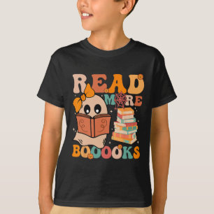 Camiseta Groovy Boooks Ghost Leia Mais Livros Engraçado Pro