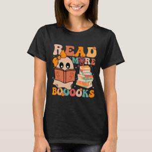 Camiseta Groovy Boooks Ghost Leia Mais Livros Engraçado Pro