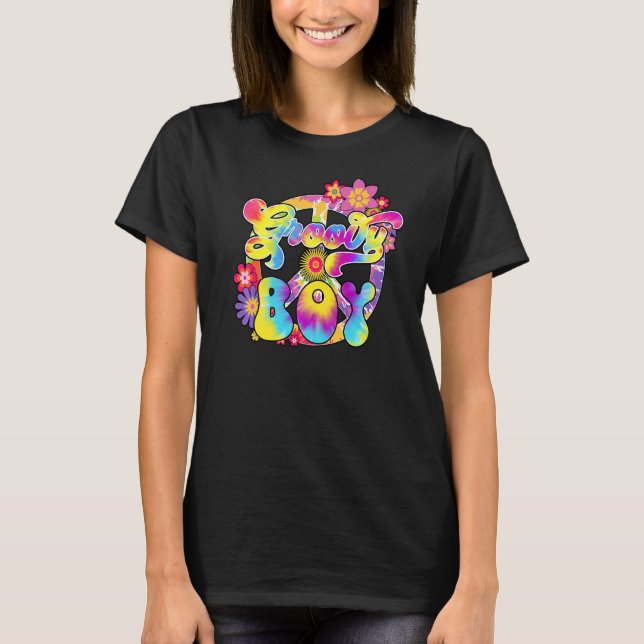 Camiseta Groovy Boy Corresponding Family Chá de fraldas Hip (Frente)