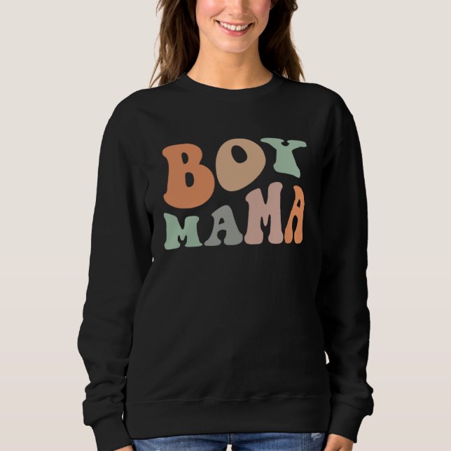 Camiseta Groovy Boy Mama Women Mothers Day New Mommy Mother (Frente)