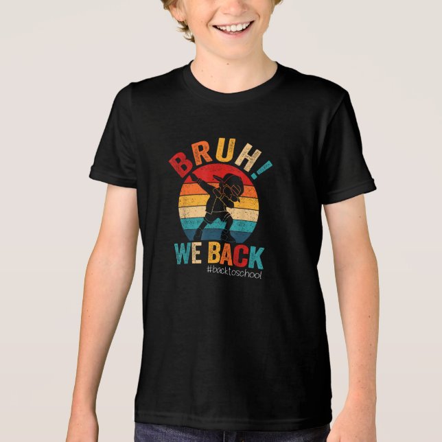Camiseta Groovy Bruh Nós Apoiamos Professores Crianças Engr (Frente)