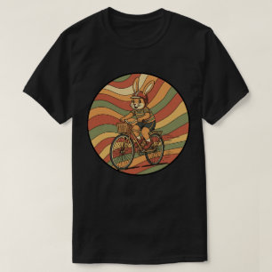 Camiseta Groovy Bunny em uma bicicleta - Trip de bicicleta 