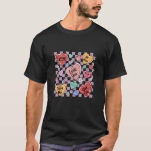 Camiseta Groovy Candy Conversation Heart Dia de os namorado