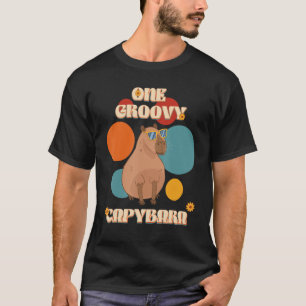 Camiseta Groovy Capybara Em Óculos Estilo 70 Capy Pet Rod