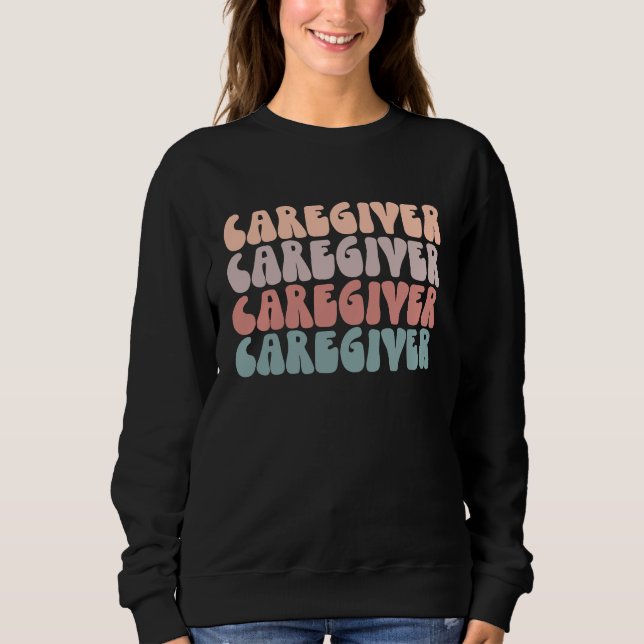 Camiseta Groovy Caregiver Life Appreciation Healthcare Work (Frente)