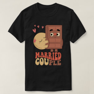 Camiseta Groovy Casado Casal Pancake Chocolate Amor