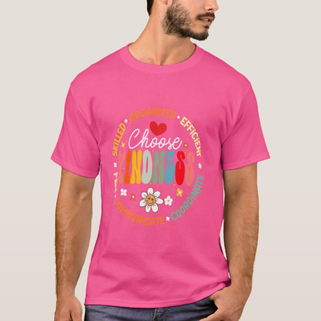 Camiseta Groovy Choose Kindness - Daisy Be Kind Inspiration (Frente)