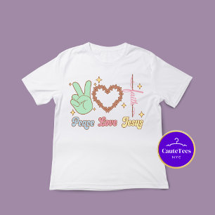 Camiseta Groovy Christian Peace Love Jesus