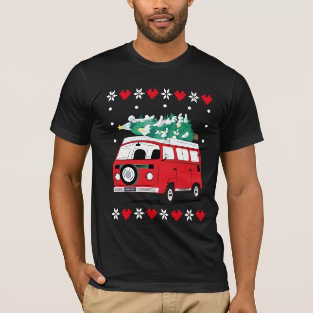 Camiseta groovy christmas car (Frente)