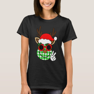 Camiseta Groovy Christmas Reindeer Face Team Papais noeis E