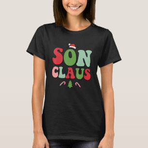 Camiseta Groovy Christmas Son Claus Equipe Papais noeis Elf