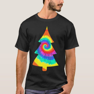 Camiseta Groovy Christmas Tie Dye Tree Morre Topo
