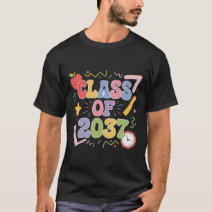 Camiseta Groovy Class de 2037 Cresce Comigo, de volta à esc