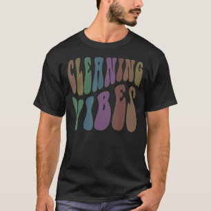 Camiseta Groovy CLEANING VIBES Custodian Peace Love