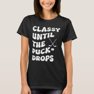 Camiseta Groovy Cly Até Que O Disco Caia Hockey Mulheres