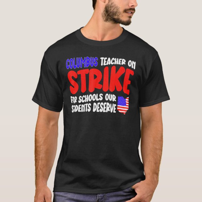 Camiseta Groovy Columbus Ohio School Teachers Strike OH Tea (Frente)