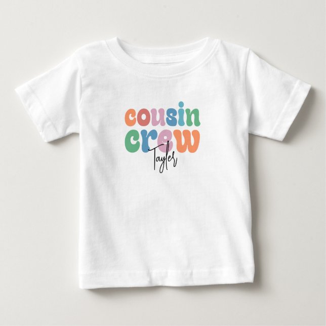 Camiseta Groovy Cousin Crew Personalized (Frente)