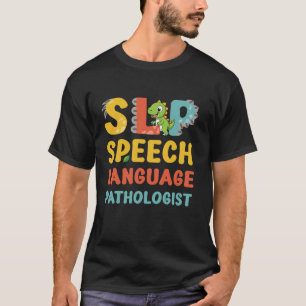 Camiseta Groovy Dinossaur Fala Terapia Crianças Fala SLP Fa