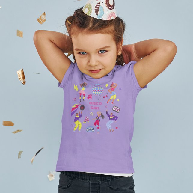 Camiseta Groovy Disco Party Retro 80s Disball Purple (Disco Girl Purple Birthday t-shirt)