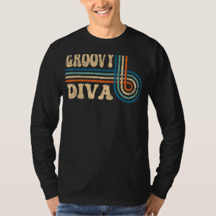 Camiseta Groovy Diva 70s Nostalgia estética de 1970 Retro 7