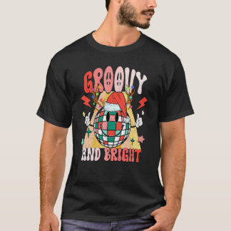 Camiseta Groovy E Brilhante Bola De Discoteca Papai Noel Ro