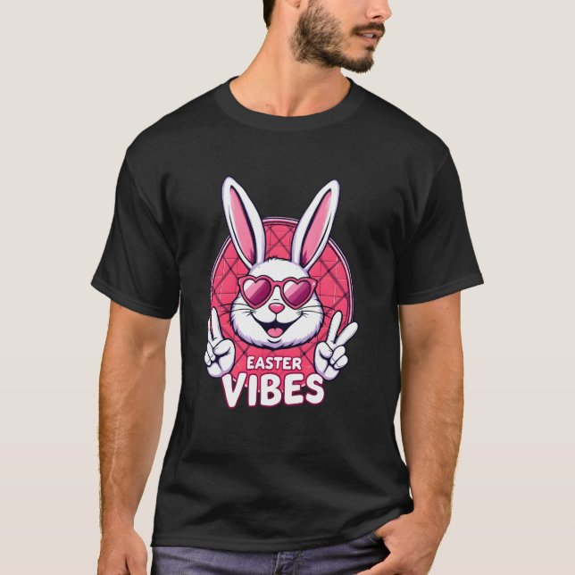 Camiseta Groovy Easter Vibes Roupa engraçada do co (Frente)