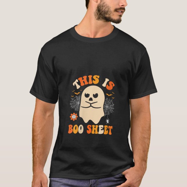 Camiseta Groovy, Este É Um Cabelo De Folhas Cute Ghost Engr (Frente)