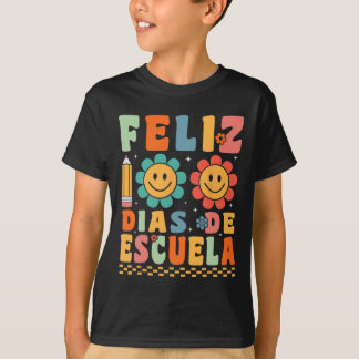 Camiseta Groovy Feliz 100 Dias De Escuela Groovy 100 Dias