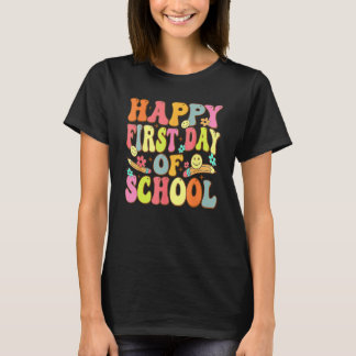 Camiseta Groovy Feliz Primeiro Dia De Aula De Volta à Escol