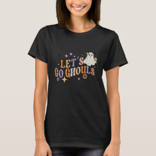 Camiseta Groovy Flower Ghouls Halloween Cute Ghost Spider