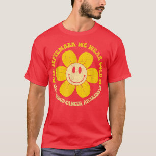Camiseta Groovy Flower In September We Wear Gold Childhood